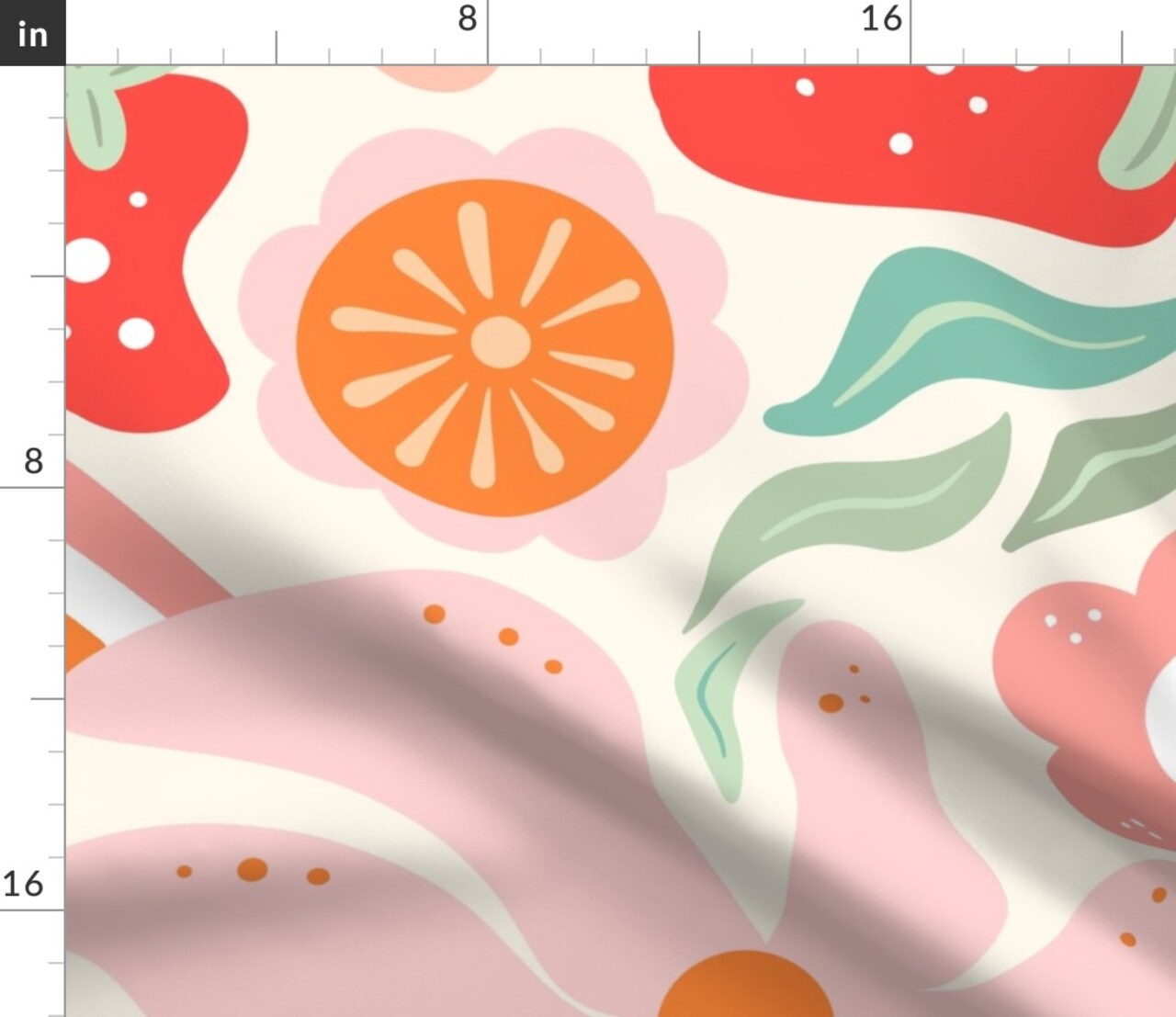 1970S Retro Whimsical Colorful Fruit Jumbo Scale Citrus Bright 70S Custom Printed Fabric by Spoonflower Various Fabrics by the Yard or Fat Quarter